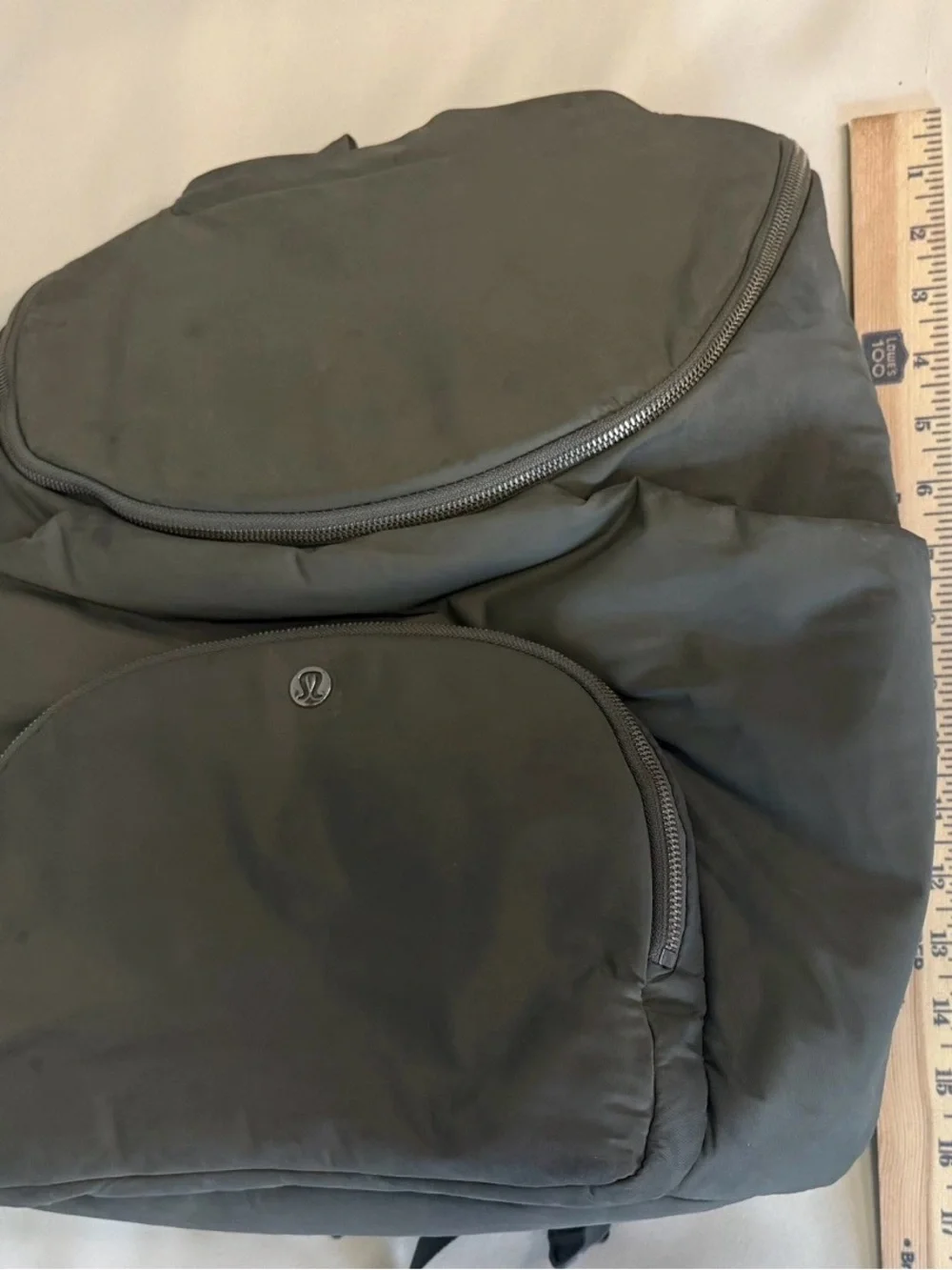 lululemon athletica Olive Green Diaper Backpack with Front Zip Pocket